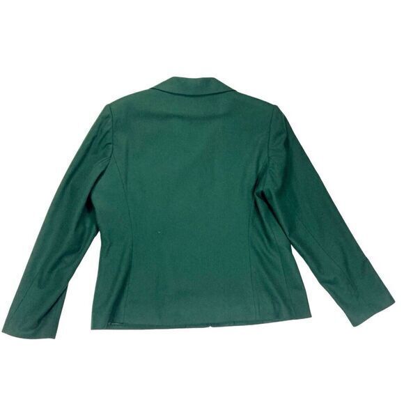 Sag Harbor Front Zip Blazer Womens Sz 18 Green Wool Classic Preppy Career Jacket - Picture 7 of 16